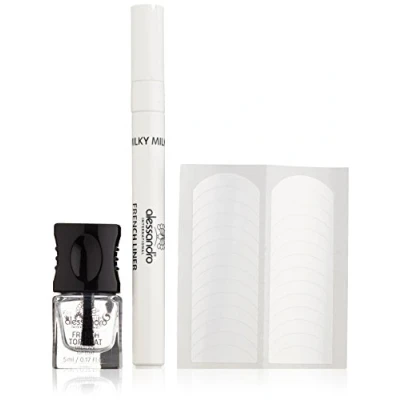 Abbildung von alessandro Effektlack French Liner Set Milky white, 1er Pack (1 x 5 ml + 3,2 ml)