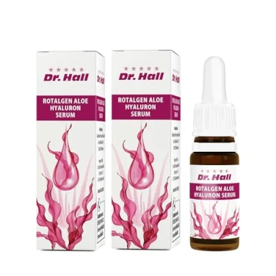 Abbildung von Dr. Hall Rotalgen Aloe Hyaluron Serum Faltenreduzierung, Feuchtigkeitsspendend für strahlende Haut, vegan, parfümfrei, dermatologisch getestet 2 x 20ml