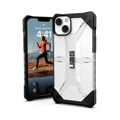 Abbildung von URBAN ARMOR GEAR Plasma Hülle kompatibel mit Apple iPhone 14 Plus [Wireless Charging kompatibles Cover, Sturzfeste Handyhülle, Erhöhter Rand] transparent
