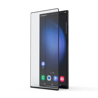 Abbildung von Hama Schutzglas für Samsung Galaxy S24 Ultra (Glasschutz mit 9H Härte kratzfest und stoßfest, gehärtetes Sicherheitsglas Schutzklasse 7, Displayschutz) transparent