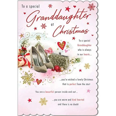 Abbildung von Piccadilly Greetings Traditionelle Weihnachtskarte für Enkelin, 22,9 x 15,2 cm