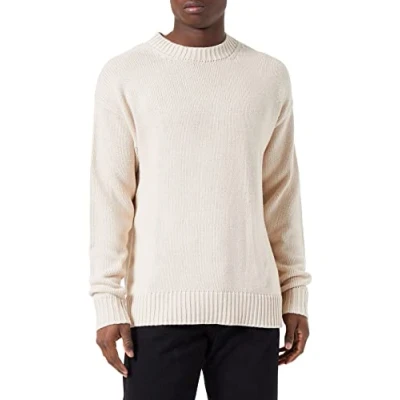 Abbildung von Jack &amp; Jones Men&#039;s JORCARTER Knit Crew Neck BLK Pullover Sweater, Moonbeam, M