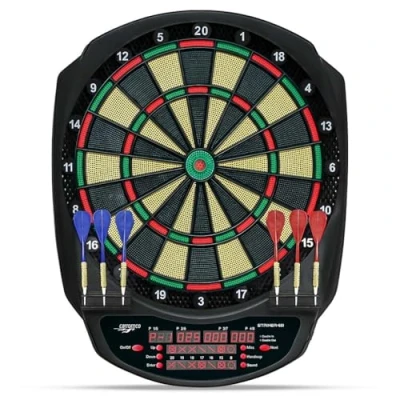Abbildung von Carromco Dartscheibe STRIKER 601, elektronisches Dartboard, (Set, 6 tlg., mit Dartpfeilen), 2 Loch und 3 Variante, 36 Spiele 585 Varianten inkl. Cricket