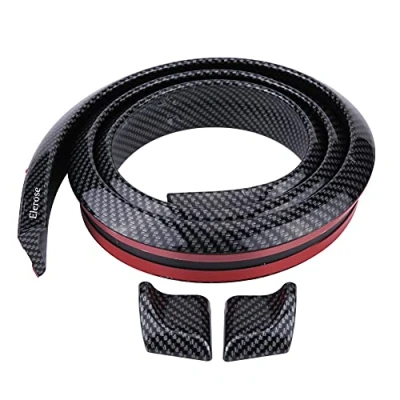 Abbildung von Spoiler Lippe Carbon Heckspoiler Universal Schwarz Auto Rear Kohlefaser Weichgummi 1,5 mt / 4,9ft Weiche Gummi Heckdach Rumpf Flügel Lippenaufkleber