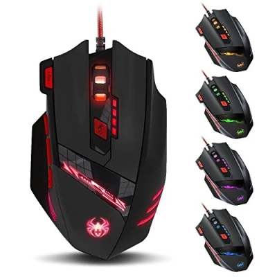 Abbildung von zelotes Kabelgebundene Gaming Maus,8 programmierbare Tasten,9200DPI MMO Gamer Maus,Beleuchtung Ergonomische Maus,Maus mit Kabel für PC,Mac,Laptop