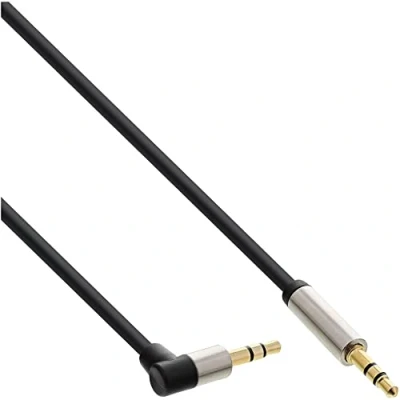 Abbildung von InLine 99222 Slim Audio Kabel Klinke 3,5mm ST/ST, gewinkelt, Stereo, 2m