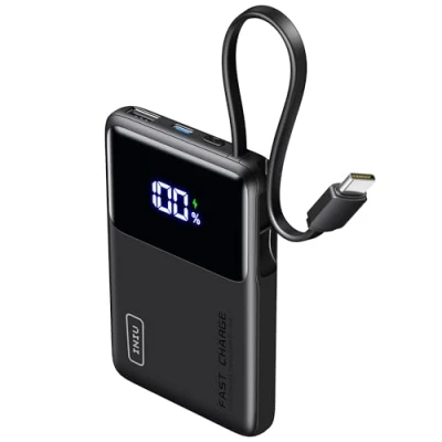 Abbildung von INIU Power Bank, Minigröße 22,5W 10000mAh PowerBank mit Integriertem USB C Kabel, PD3.0 QC4.0 In&amp;Out, Klein Aber Stark Externe Handyakkus für iPhone 15 14 13 12 Pro Max Mini Samsung S23 iPad etc