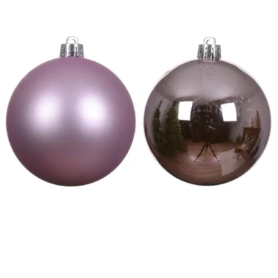 Abbildung von Decoris season decorations Weihnachtsbaumkugel, Weihnachtskugeln Kunststoff 8cm 6 Stück Helllila