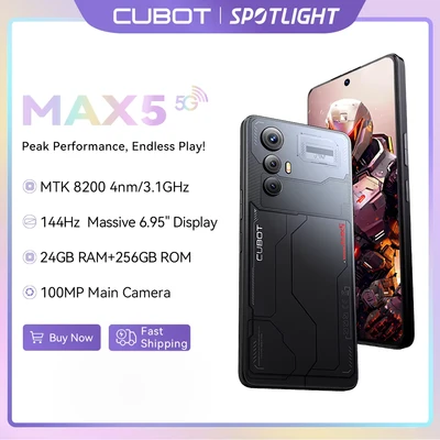 Abbildung von CUBOT MAX 5 6,9&quot; FHD+ 144Hz Smartphone, 12GB und 256GB, 100MP Kamera, 5100mAh Akku, Android 14, OctaCore Prozessor, Schwarz