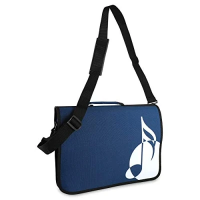 Abbildung von Classic Cantabile Schultertasche Notentasche Tasche für Musikunterricht und Musikalische Früherziehung Noten im DIN US Format Schultergurt Innenfächer Utensilien Musik Design