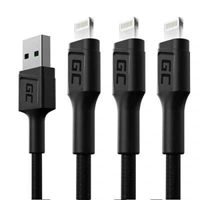Abbildung von GC Ray LED SET 3x 1,2m Lightning Kabel Nylon Ladekabel Schnellladekabel für Apple iPhone 13 12 11 SE Pro/Max X XR XS Max 8 7 Plus 6 6S 5 5C 5S iPad Air/Pro/Mini iPod