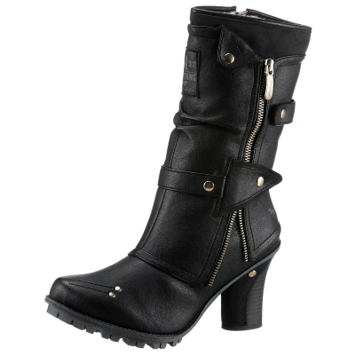 Abbildung von Mustang Cowboy/Bikerboot, Damen, Größe: 39, Schwarz Schuhe
