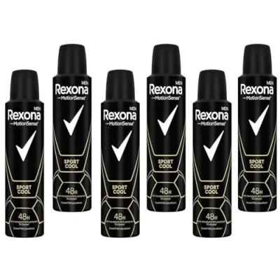 Abbildung von 6x Rexona Men MotionSense Deo Spray Sport Cool ohne Alkohol Anti Transpirant 48H Schutz 150ml (6er Pack)