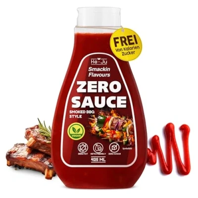 Abbildung von He Ju Zero Sauce Smoked BBQ 1x 425ml Light Sauce, ohne Fett und Zuckerzusatz, vegan glutenfrei, Keto Diät geeignet (425 ml (1er Pack), Style)