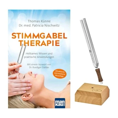 Abbildung von Sonic Energy Stimmgabel Bundle Erde/Om 136,10 Hz / C3# Für Meditation, Therapie, Zuhause Inkl. Buch und Holzständer (TF E+BOOK)