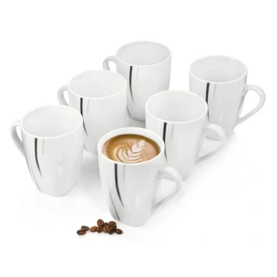 Abbildung von SÄNGER Becher Bilgola Black Lines Kaffeebecher Set, Weiß, Porzellan, 250 ml, Premium Collection