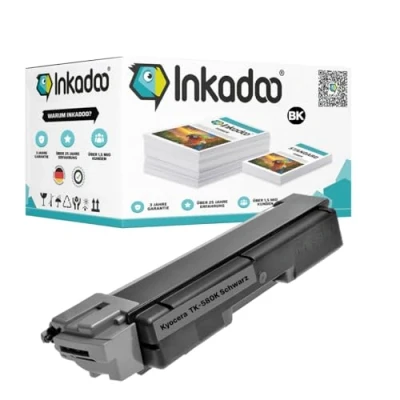 Abbildung von Inkadoo Kompatibel Toner für Kyocera/Mita 1T02KT0NL0 / TK 580K Schwarz ECOSYS P 6021 CDN FS C 5150 DN ca.3.500 Seiten Tonerkartusche, Tonerpatronen, Drucker