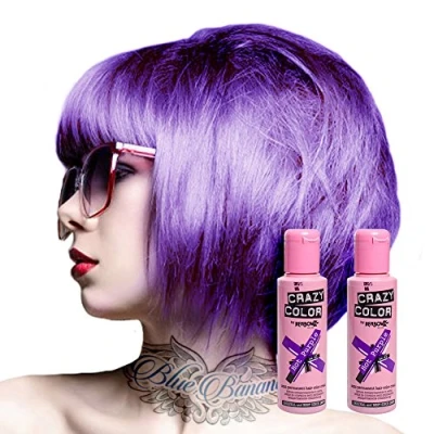 Abbildung von 2x Crazy Color Semi Permanente Haarfarbe 100ml (Hot Purple Violett)