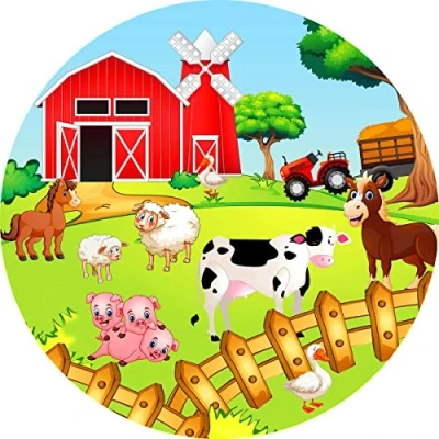 Abbildung von Fondant Tortenaufleger Tortenbild Geburtstag Bauernhof/Bauernhoftiere K11