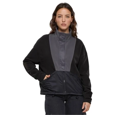 Abbildung von Urban Classics Fleecejacke, Damen, Größe: 4XL, Black darkshadow