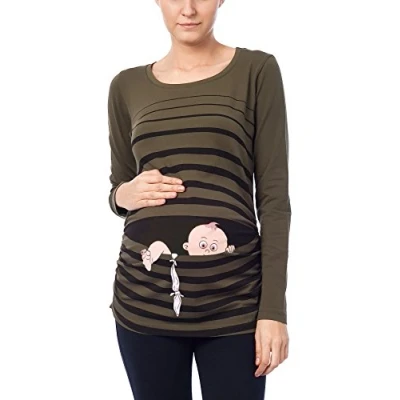 Abbildung von M.M.C. BABY Flucht Langarmshirt, Damen, Größe: XL, Khaki