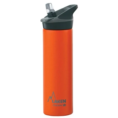 Abbildung von Laken Jannu Thermo Wasserflasche mit Vakuumisolierung, doppelwandig aus Edelstahl 18/8, bis zu 24 Stunden kalt, orange, 750 ml