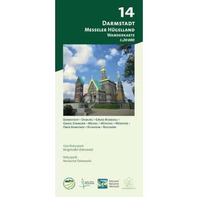 Abbildung von Blatt 14, Darmstadt Messeler Hügelland: Wanderkarte 1:20.000. Mit Darmstadt, Dieburg, Groß Bieberau, Zimmern, Messel, Mühltal, Münster, ... und Naturpark Neckartal Odenwald)