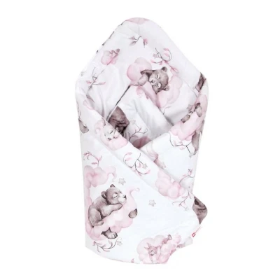 Abbildung von Babydecke BABYLUX Einschlagdecke BABYHÖRNCHEN 75x75cm Neugeborene, BabyLux, 128. Bär Rosa