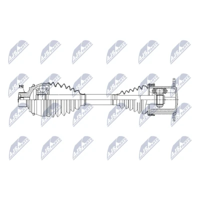 Abbildung von NTY NPW AU 075 Antriebswelle Vorderachse links, rechts 495mm Automatikgetriebe AUDI: A6 C8 Avant