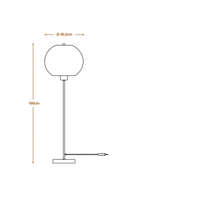 Abbildung von LEDVANCE Standleuchte Decor Cardboard Ball braun aus Wellpappe, leicht, E27, 1600 mm Höhe, Leuchtenschirm recyceltem Material, nachhaltig durch austauschbare Lichtquelle, einfache Montage