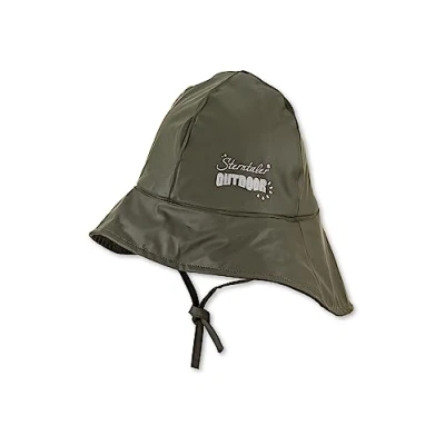 Abbildung von Sterntaler Baby Unisex Regenhut Uni Baby, Hut Kinder Schlapphut Wasserdicht mit Bindeband dunkelgrün, 45
