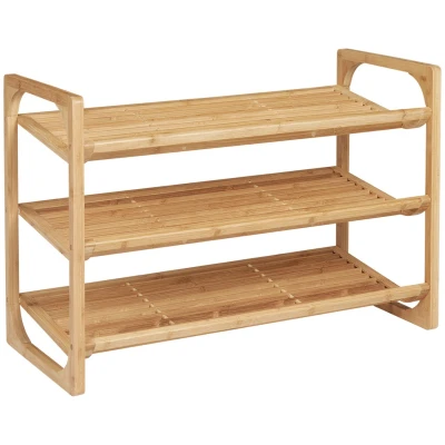 Abbildung von HOMCOM Schuhregal Schuhablage, Schuh Organizer mit Griff, Schuhständer 1 tlg., für max. 9 Paar Schuhe