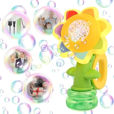 Abbildung von Apritsce Seifenblasenmaschine, Automatische Blasenmacher, Seifenblasenpistole für Kinder Outdoor Garten Spielzeug, Bubble Machine Hochzeit Geburtstag Party