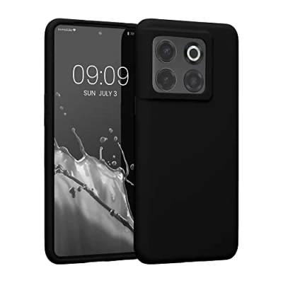 Abbildung von kwmobile Hülle kompatibel mit OnePlus 10T 5G Silikon Handy Case Handyhülle weiche Oberfläche kabelloses Laden Schwarz