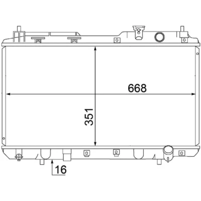 Abbildung von MAHLE ORIGINAL CR 1457 000S Kühler, Motorkühlung 668 351 16 Kühlrippen gelötet HONDA: V 1