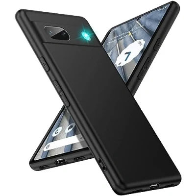 Abbildung von Verco Kompatibel mit Google Pixel 7a Hülle, Matte Rückschale Schutzhülle für Case Silikon Handyhülle Schwarz