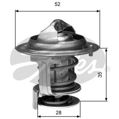 Abbildung von GATES TH29484G1 Kühlwasserthermostat 84 mit Dichtungen ohne Gehäuse DAIHATSU: Feroza Hard Top, CHARADE 3, Gran Move