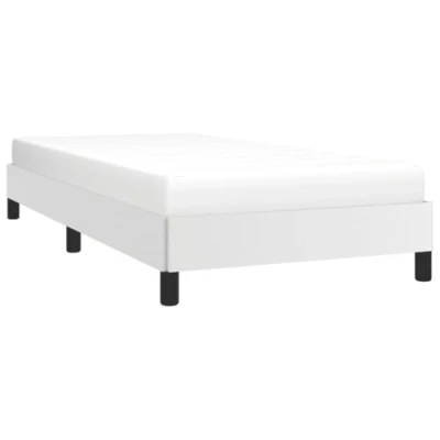 Abbildung von vidaXL Polsterbett Bett Kunstlederbett Einzelbett Bettgestell Bettrahmen Lattenrost Schlafzimmerbett Schlafzimmermöbel Weiß 80x200cm Kunstleder