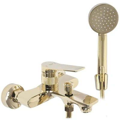 Abbildung von wohnwerk.idee Wannenarmatur Badewannenarmatur Badewanne Armatur Wasserhahn Viral Gold