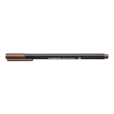 Abbildung von STAEDTLER 334 77 Triplus Fineliner (Dreikant, Superfeine, Metallgefasste Spitze, Linienbreite ca. 0,3 mm, 10 Stück) tabakbraun