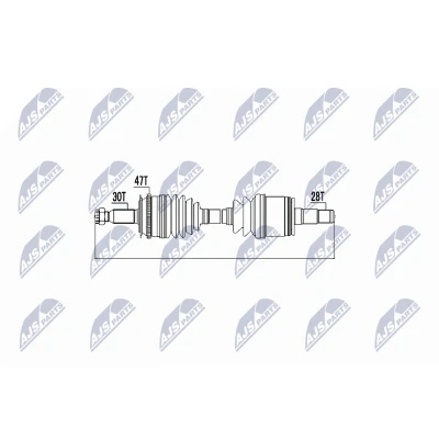 Abbildung von NTY NPW MS 000 Antriebswelle Vorderachse links, 592 Schaltgetriebe MITSUBISHI: L200 / Triton IV Pickup