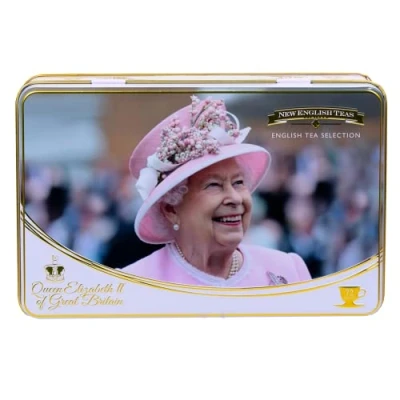 Abbildung von New English Teas Königin Elizabeth II Teedose mit 72 Teebeutel Auswahl