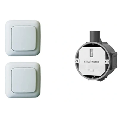 Abbildung von smartwares Licht Funksteuerung, Smart Home Funk Schalter Set Einbauschalter + 2x Wandschalter Taster