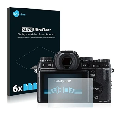 Abbildung von Savvies 6 Stück Schutzfolie für Fujifilm X T1 Displayschutz Folie Ultra Transparent