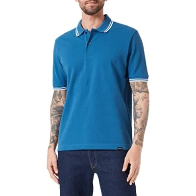 Abbildung von Seidensticker Men&#039;s Regular Fit Polo Shirt, Blau, S