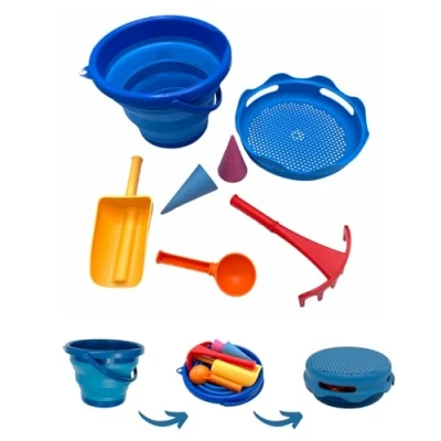 Abbildung von Schildkröt Funsports 7in1 Sand Toys Falteimer Set blau