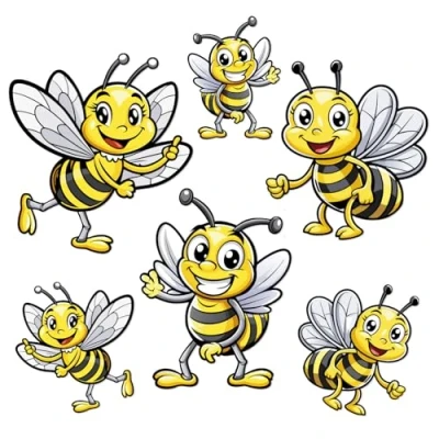Abbildung von iSecur Auto Aufkleber Set Bienen I 10 cm wetterfest selbstklebend kfz_802