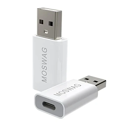 Abbildung von MOSWAG USB C auf Adapter [2 Stück] Stecker Buchse Kompatibel mit Mag Safe,i Phone 13/12,i Mac,Mac Book Pro,Mac Book,Laptops,PC,Computer und mehr