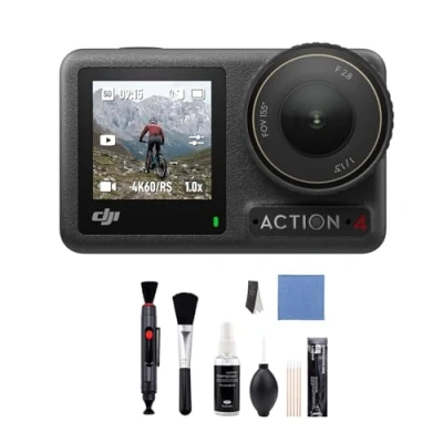 Abbildung von DJI Osmo Action 4 Standard Combo 4K/120fps wasserdichte Kamera mit einem 1/1,3 Zoll Sensor, atemberaubende Low Light Aufnahmen, 10 Bit und D Log M Farbleistung, langlebiger 1.770 mAh Akku