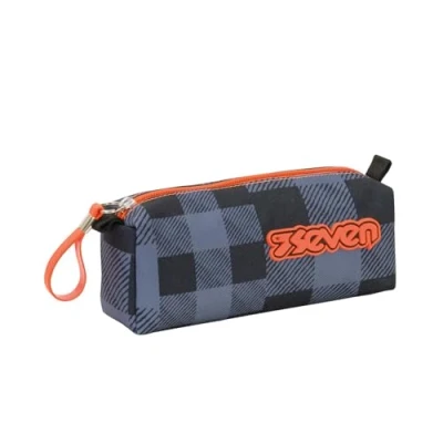 Abbildung von Seven Federmäppchen, Mäppchen, Federtasche für Schreibwaren, Mädchen&amp;Jungen, Schule und Gymnasium, Teenager, grau, CHECK